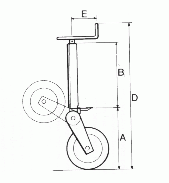 Simol Stützrad 2.000 kg halbautomatisch mit Federverriegelung inkl. M,  260,95 €